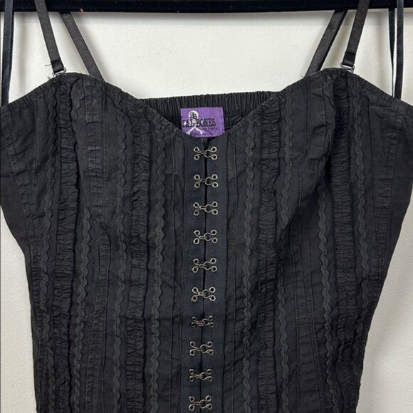 Royal Bones Y2K Black Corset Top Sz XL - Picture 3 of 10